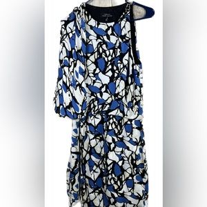 Robert Rodriquez 100% Silk Dress Size 8 Asymmetrical with Concealed Side Ruched